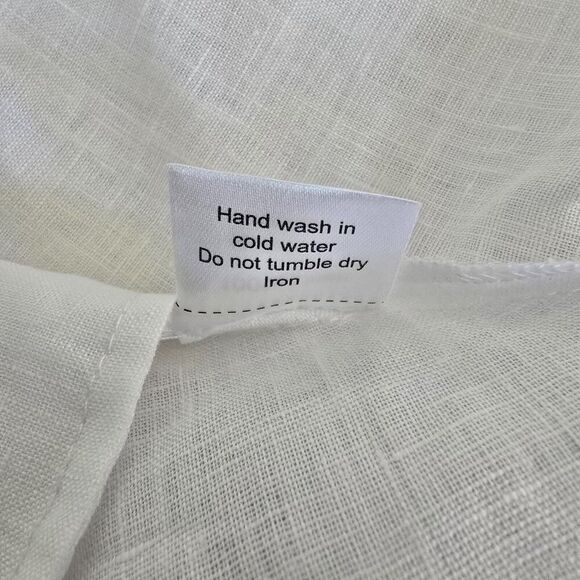 Julie Miles A-Line Frill Linen Dress Womens Medium White Sleeveless - Picture 13 of 13